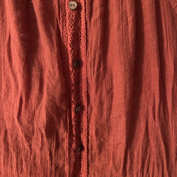 NAIF Rust Button-Down Boho Midi Dress - Picture 4 of 6